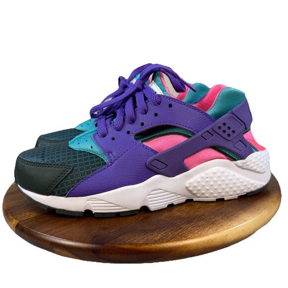 Nike Huarache Run Ultra Now Big Kids BQ7096-300 Green Grape Pink Shoes Youth 5 - Picture 2 of 11
